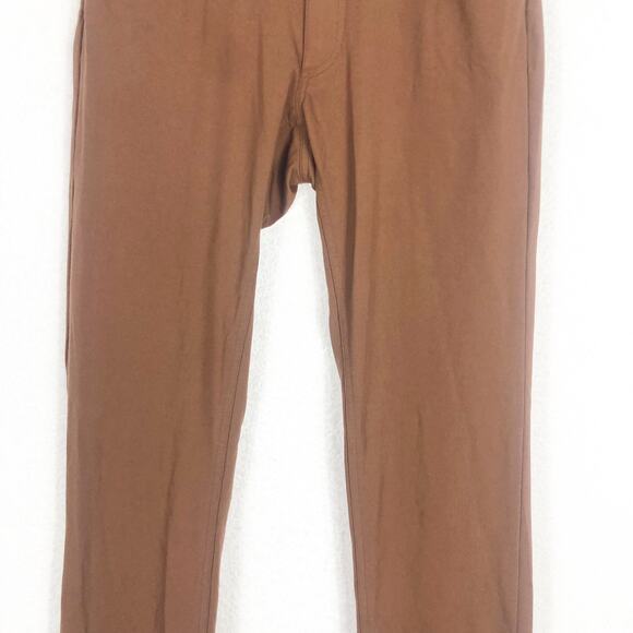 Theory Men’s Tech Raffi Compact Straight Slim Fit Ponte Pants Size 28 Brown - Picture 8 of 13
